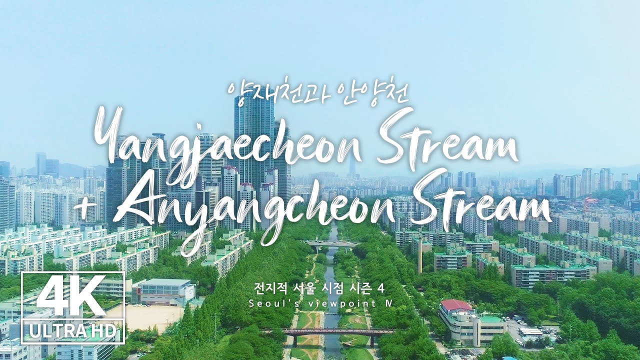 [4K Drone ？] 하늘에서 보는 초록초록？？ 시원~한 양재천, 안양천？？ ㅣ 랜선 산책으로 힐링하기 Stream in Seoul